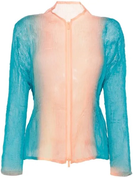 Issey Miyake плиссированная блузка с эффектом градиента, синий