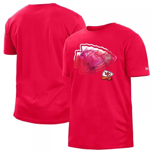 Мужская красная футболка Kansas City Chiefs 2022 Sideline Ink Dye New Era