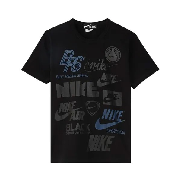 Футболка Comme des Garçons x Nike Fitted Logo T-Shirt, черный