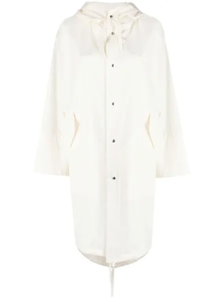 Jil Sander пальто с логотипом и кулиской, нейтральный цвет