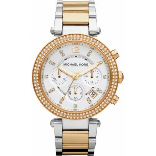 Наручные часы MICHAEL KORS Parker Женские часы наручные Michael Kors золотистые со стразами, серебряный, золотой