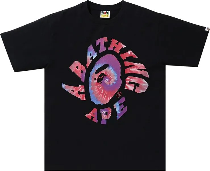 Футболка BAPE Pigment Tie Dye Twist College Tee 'Black/Red', черный