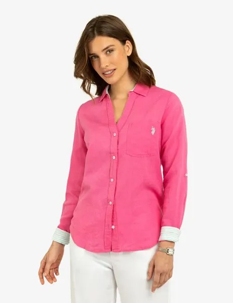 Рубашка женская U.S. Polo Assn. Linen, розовый