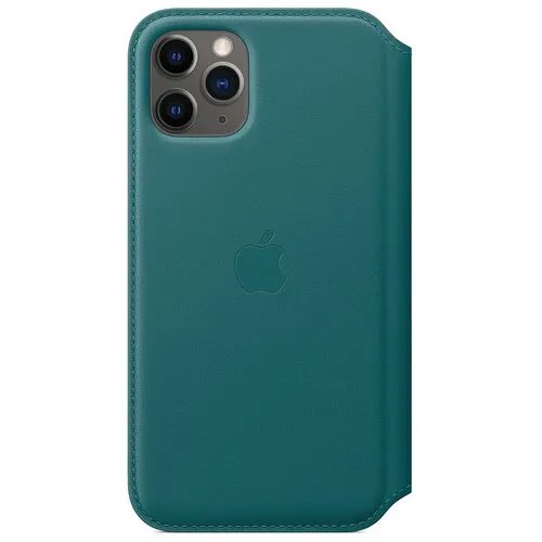 Чехол-книжка Apple Folio кожаный для iPhone 11 Pro зеленый павлин