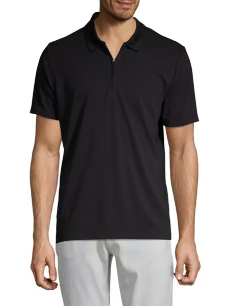 Классическая рубашка-поло с короткими рукавами Perry Ellis, черный