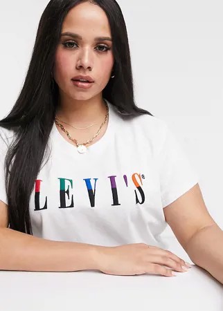 Белая футболка с принтом в университетском стиле Levi's Plus-Белый