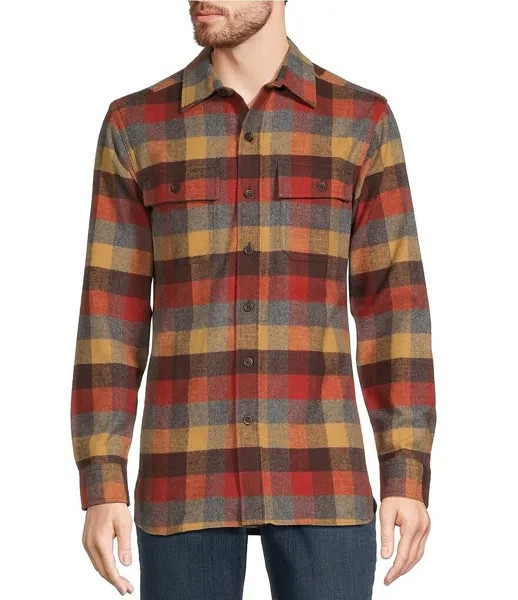 Рубашка в клетку с длинными рукавами и замшей L.L.Bean, мультиколор