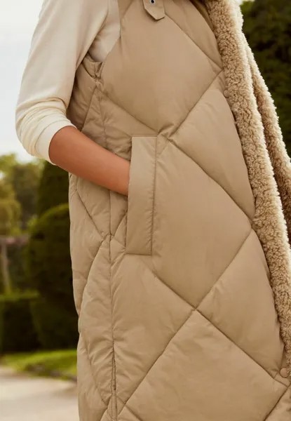 Жилет Teddy Quilted With Borg Collar Regular Fit Next, коричнево-коричневый