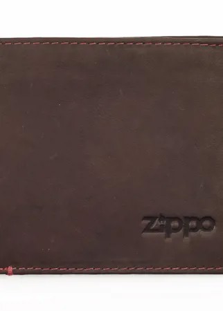 Портмоне Zippo, цвет коричневый, натуральная кожа, 11?1,5?10 см