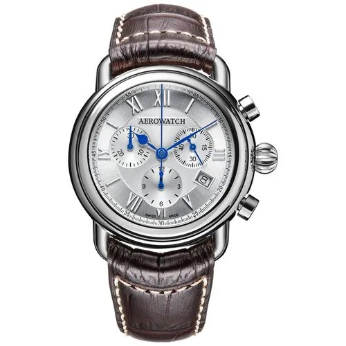 Наручные часы AEROWATCH 83926 AA07, коричневый, серебряный