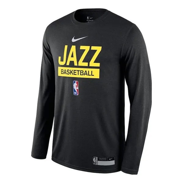 Футболка Nike x NBA Utah Jazz Long Sleeve T-Shirt 'Black', черный