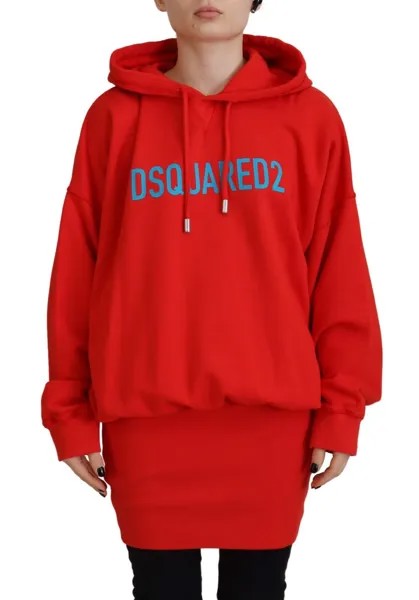 Свитер DSQUARED2, красная хлопковая толстовка с капюшоном и принтом логотипа IT38/US4/XS Рекомендуемая розничная цена 750 долларов США