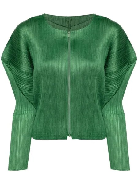 Pleats Please Issey Miyake жакет February со складками, зеленый