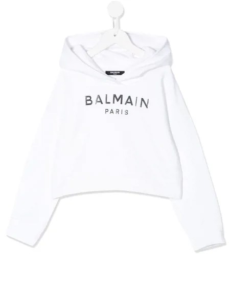 Balmain Kids худи с длинными рукавами и логотипом