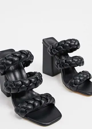 Черные плетеные мюли из искусственной кожи на каблуке Z_Code_Z Exclusive Tasha-Черный