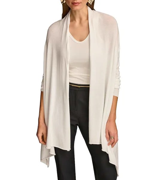 Donna Karan Драпированный кардиган с открытым передом, слоновая кость