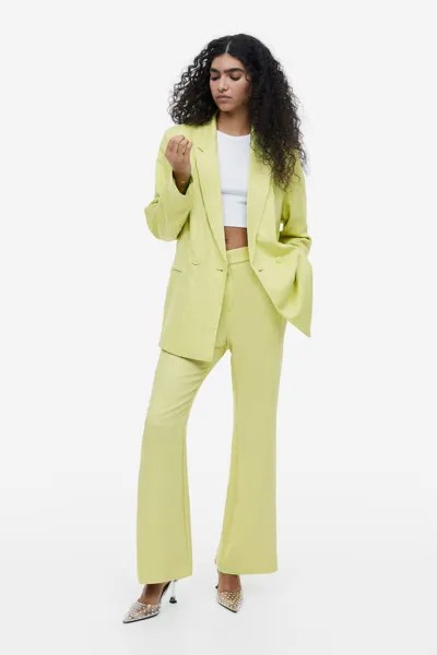 Расклешенные брюки из вискозы H&M, зеленый