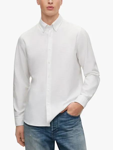 Рубашка с воротником на пуговицах BOSS Rickert, белая