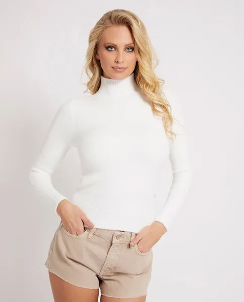 Женский плотный свитер-водолазка Guess, светло-розовый