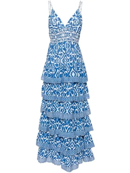 Alice + olivia длинное многослойное платье IMOGENE, белый