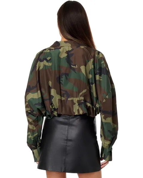 Боди Norma Kamali Super Oversized Boyfriend NK Shirt Bodysuit, цвет Camo