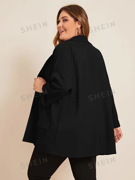 LUNE Плюс костюм с заниженными плечами Shein, черный