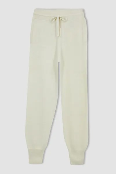 Спортивные брюки с завышенной талией и боковыми карманами Defacto, белый