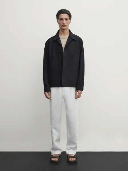 Хлопковая куртка - ателье Massimo Dutti, синий