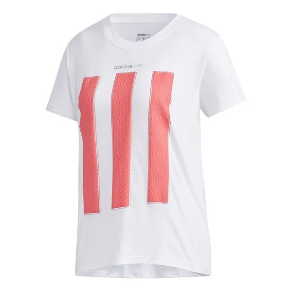 Футболка neo cs tee 1 повседневные спортивные дышащие с коротким рукавом Adidas, белый