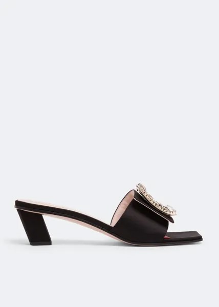 Мюли Roger Vivier Love Rhinestone Buckle, черный