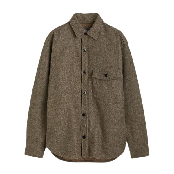 Куртка-рубашка H&M Relaxed Fit Felted, коричневый