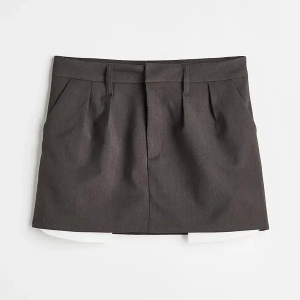Юбка H&M Mini Twill, темно-серый