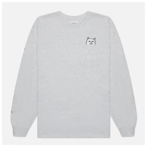 Мужской лонгслив Ripndip Lord Nermal Pocket серый, Размер L
