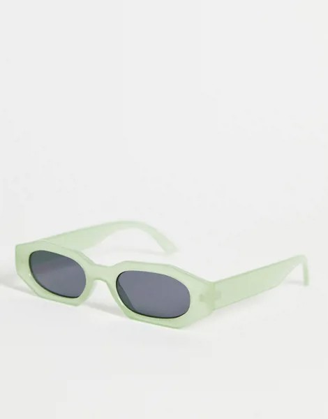 Зеленые солнцезащитные очки в шестиугольной оправе с темными стеклами ASOS DESIGN-Зеленый цвет