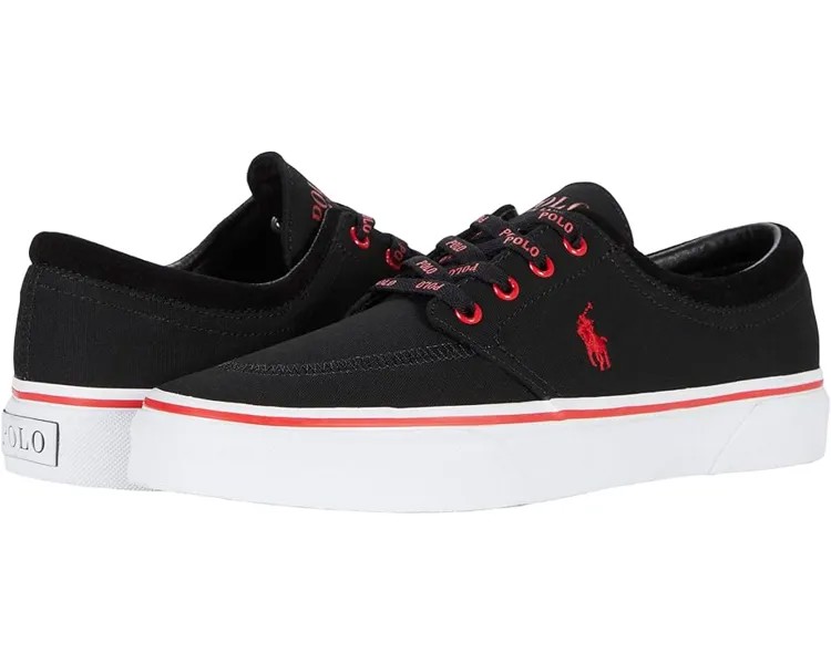 Кроссовки Polo Ralph Lauren Faxon X Low-Top Canvas Sneaker, цвет Black/RL2000 Red