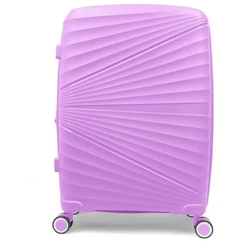 Чемодан на колесах дорожный средний багаж для путешествий женский m Тевин размер М 64 см 62 л легкий 3.2 кг прочный полипропилен Рыжий луч
