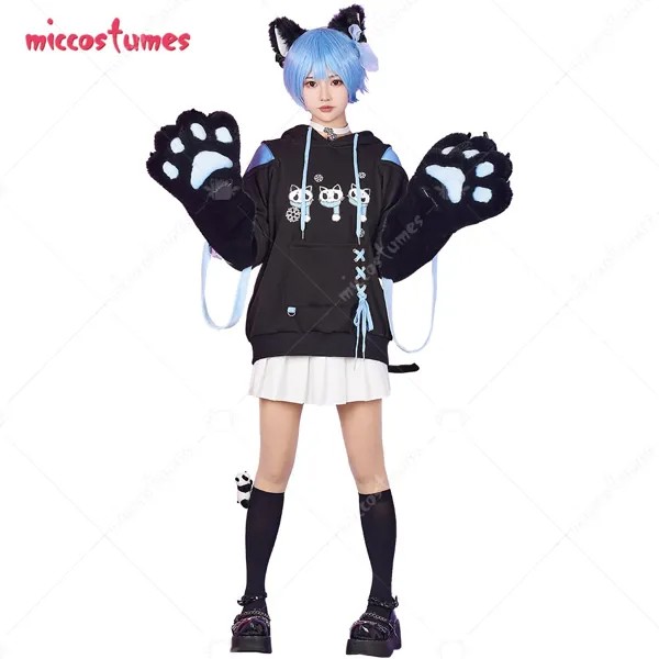 Женский пуловер, толстовка со съемной сумкой, дизайнерские меховые перчатки в виде кошачьей лапы, толстовка с рисунком черепа и кошки, карнавальный костюм