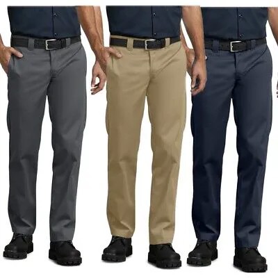 Мужские брюки Dickies Slim Fit Straight Leg, устойчивые к морщинам, прочные рабочие брюки