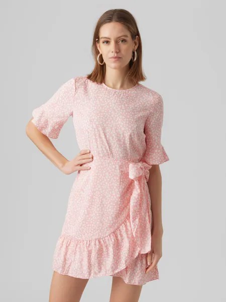 Платье Vero Moda Kurzes Mini Wickel VMHENNA, розовый