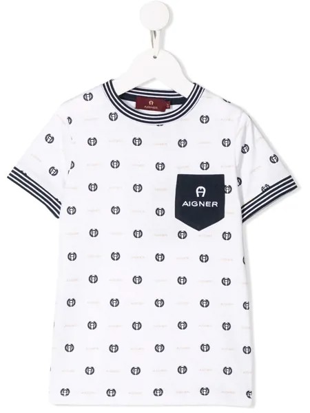 Aigner Kids футболка с логотипом