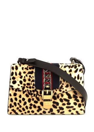 Gucci Pre-Owned сумка на плечо Sylvie с леопардовым принтом