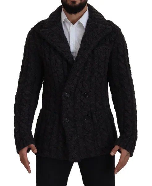 Куртка DOLCE - GABBANA Черное шерстяное вязаное двубортное пальто IT46/US36/S 4800usd