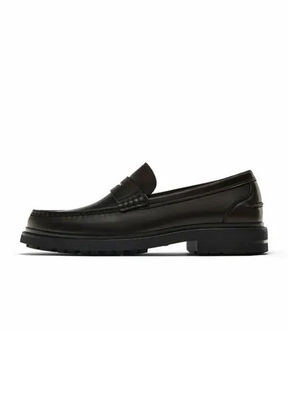 Тапочки LOAFERS Massimo Dutti, цвет dark brown