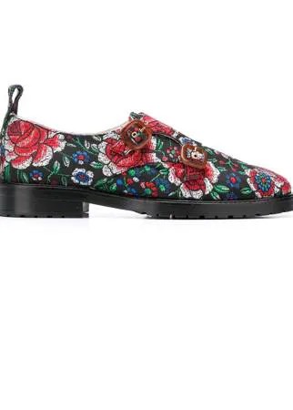 Leandra Medine jacquard monk strap loafers