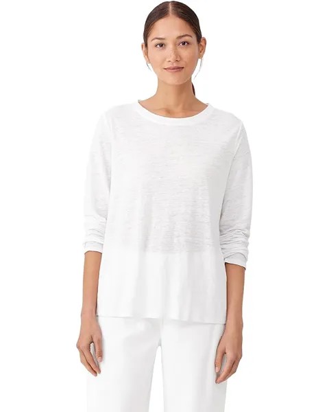 Футболка Eileen Fisher Crew Neck Long Sleeve, белый