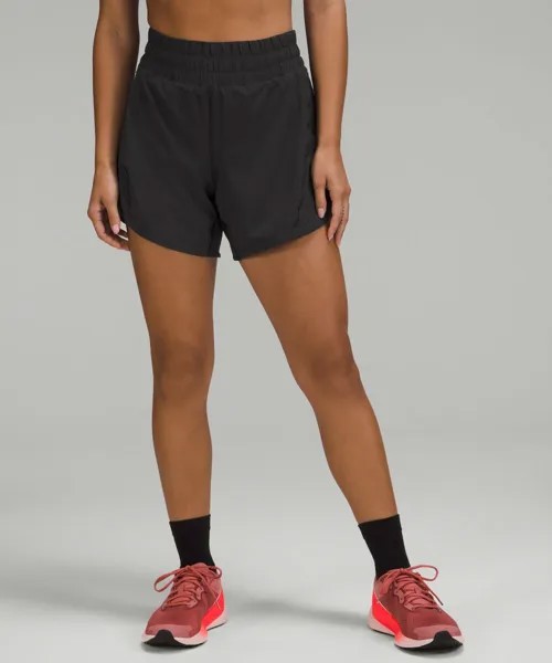 Шорты Track This с высокой посадкой на подкладке длиной Lululemon, черный