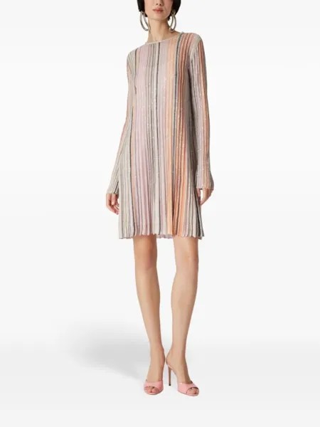 Missoni платье с пайетками, нейтральный цвет