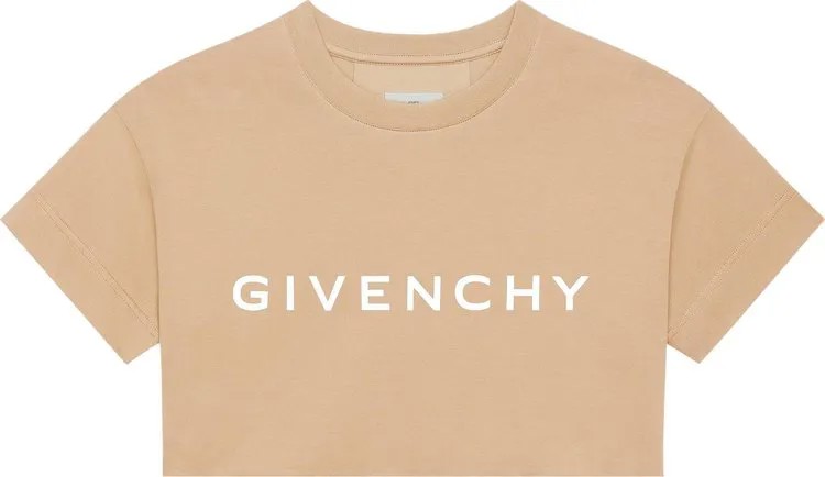 Футболка Givenchy Archetype Cropped  'Beige Cappuccino', коричневый