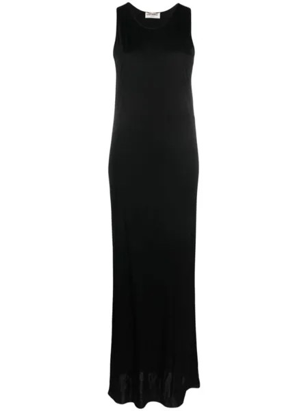 Saint Laurent платье из джерси без рукавов, черный