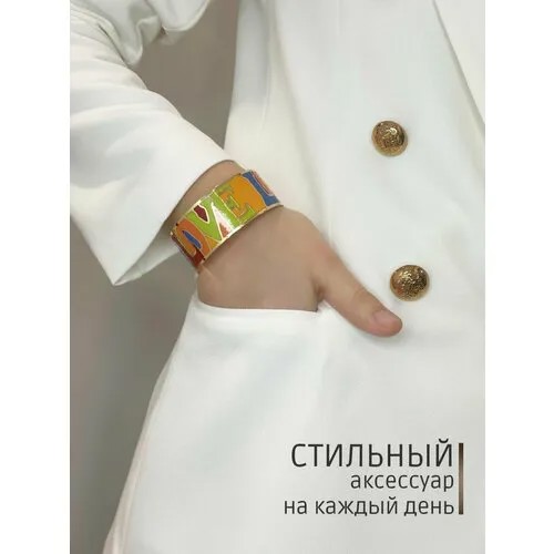 Браслет, эмаль, размер 22 см, оранжевый, синий, зеленый, бордовый